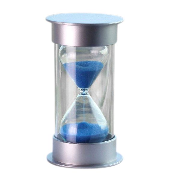 

gsfy-plastic crystal sandglass 15 minutes sand clock decoration sandglass timer blue