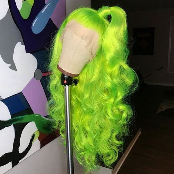 

mhazel green hair synthetic lace wig synthetic glueless front lace wig for african american woman, Black
