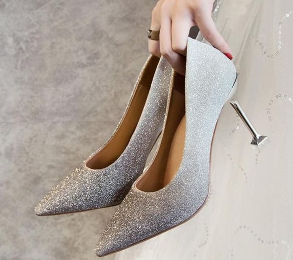 

women's shoes in spring and autumn pointed end high fine heel @333, Black