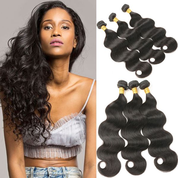 Malaysian Body Wave Hair 3 Bundles 100 Human Hair Extensions 8