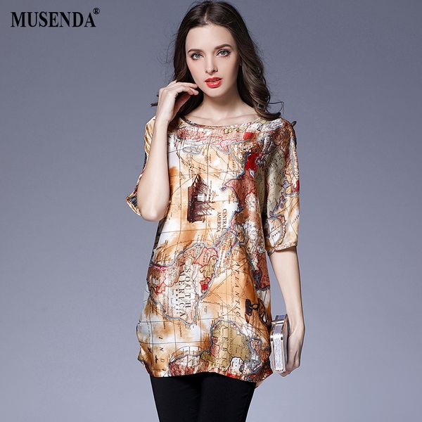 

musenda plus size women chiffon print loose 1/2 beading lace sleeve blouse 2018 summer ladies casual street beach shirt 5xl, White