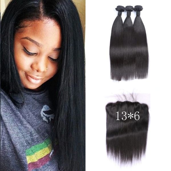 13 6inch Free Part Lace Frontal Closure With 3 Bundles Virgin