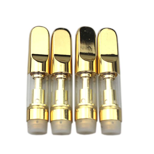 

Golden Ceramic Coil 510 Glass Vape Cartridge 4 airholes Vaporizer Pen Cartridges thick oil fit for M6 battery