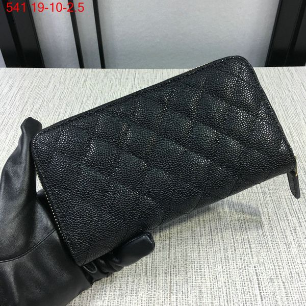 

hot sell Famous designer brand new Leather lambskin caviar quilted flap purse long zippy wallet card holder clutch with box