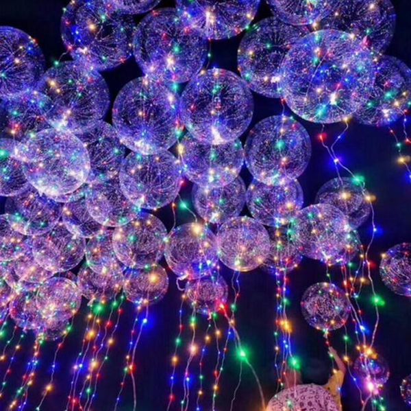 Palloncino in lattice trasparente da 18 pollici con striscia led 3M filo di rame palloncini luminosi a led per decorazioni di nozze forniture per feste di compleanno GA569