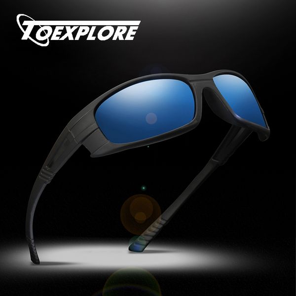 

toexplore men polarized anti-glare sunglasses sport driving goggles luxury eyewear brand designer mirror sun glasses retro uv400, White;black