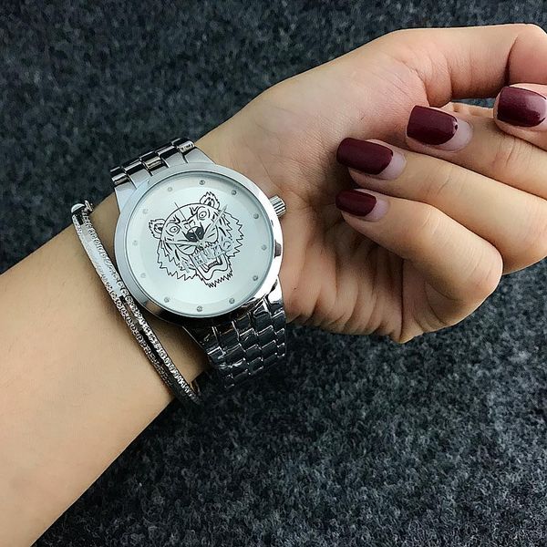 

популярный бренд кен тигр стиль бренд женская девушки кварцевые наручные часы ke02, Slivery;brown