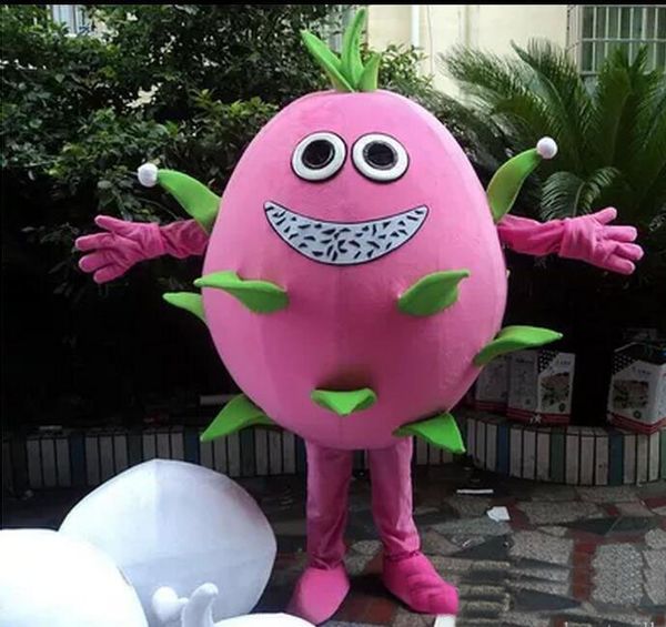 2018 Rabatt Fabrikverkauf Maskottchen Kostüm Cartoon Kleidung Rosa Erwachsene Größe Karneval Obst Pitaya Kostüm Kostüm Party ems Kostenloser Versand