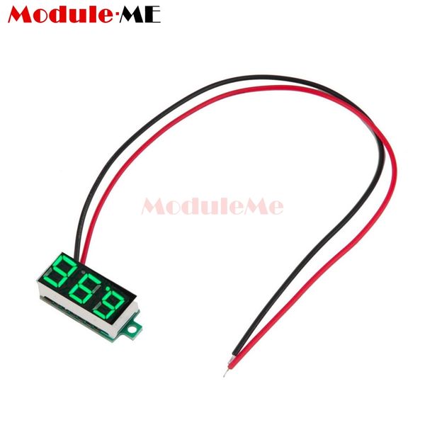 

0.36 inch 2-wire voltmeter dc 4.7~32v mini green led panel voltage meter 3-digital adjustment car motor