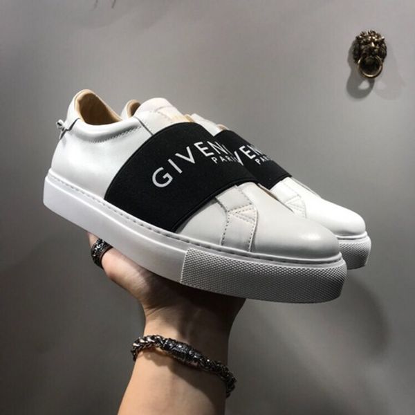 

Black white red de ign neaker men ca ual hoe luxury brand non lip round toe hoe for man with box ize 38 45