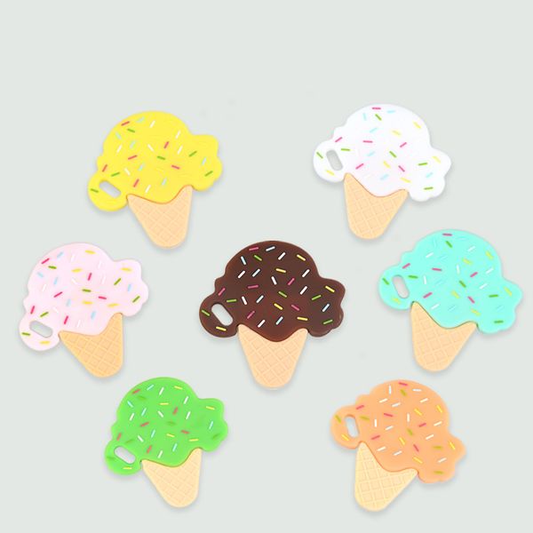 Baby Teether Ice Cream Silicone BPA Free Teething Toys Pendant Necklace Pacifier