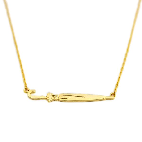 

fashion umbrella necklaces personality of long handle umbrella pendant necklaces rose gold-color plated necklaces for women, Silver