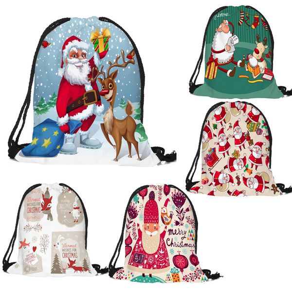 Merry Christmas Candy Bag Satchel Rucksack Bundle Pocket
