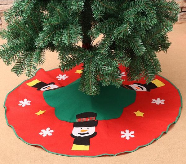 

100cm large christmas tree skirt new year snow man head chrismas tree skirt christmas gift