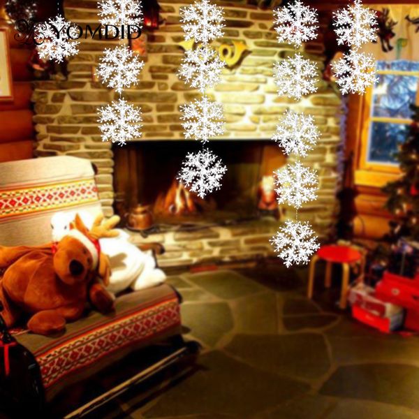 

6pcs christmas ornaments white plastic christmas snowflake interior decoration10 cm