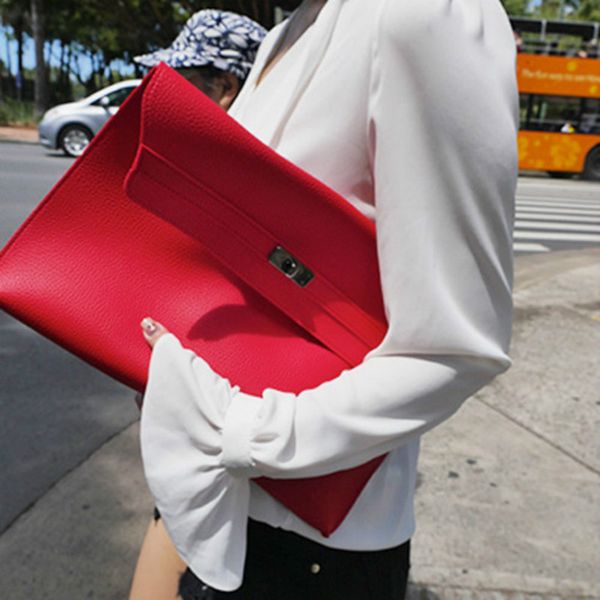 

2017 fashion women day clutches bags handbag party evening envelope clutch crocodile pattern black red solid purse pouch
