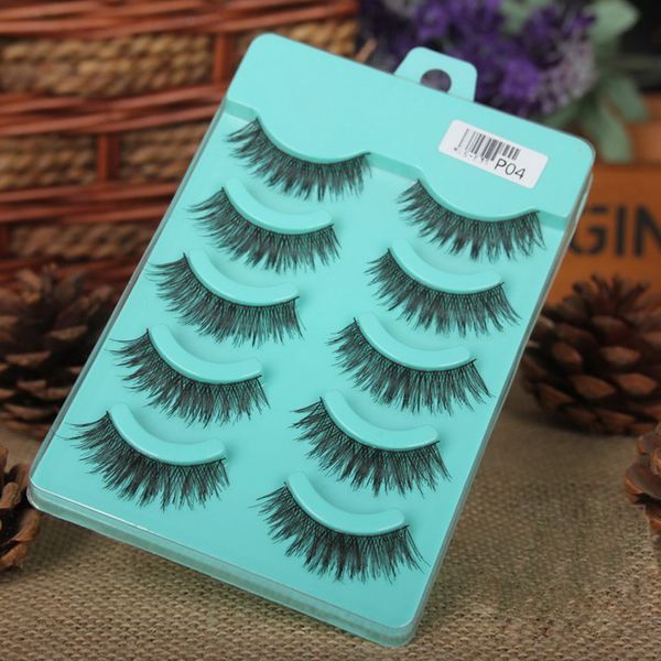 

fashion trendy 5 pairs black handmade messy natural cross false eyelashes ing