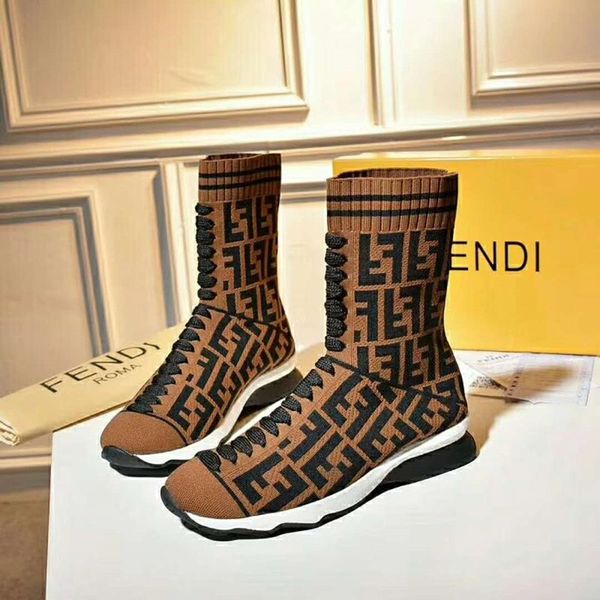

2018 Paris Luxury Brand Women Sock Boots Leather Triple Yellow Black Ankle Fashion Boot INS Lady Designer Casual Shoes with Box