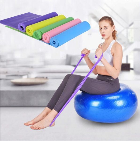 1.5 M Natureza Látex Banda Yoga Exercícios Bandas de Resistência Estiramento Elástico Cinto Banda de Treinamento de Fitness Placas de Cordas Banda de Expansão Atacado