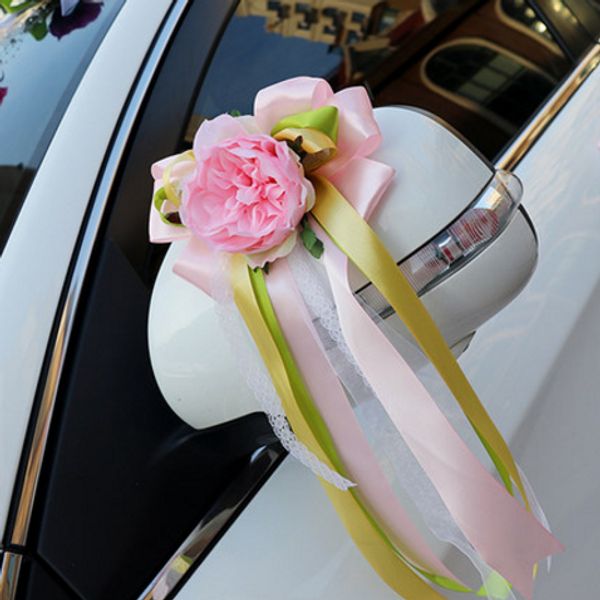 2019 High Quality Candy Color Wedding Car Flower Decorations