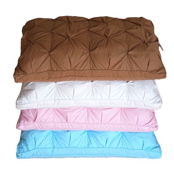 Tutubird Duck Down Bedding Pillow White Blue Pink Brown Cotton