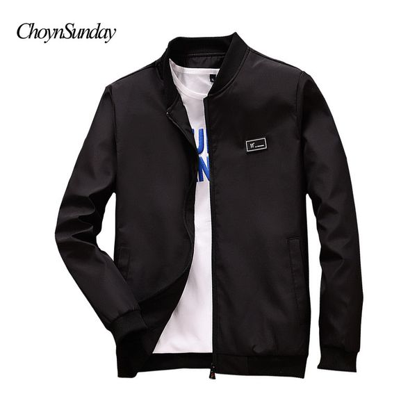 

choynsunday 2018 spring summer men's jackets and casual coats thin slim fit bomber jackets black stand masculina male, Black;brown