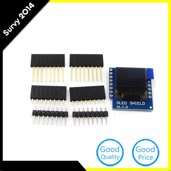 

0.66" inch for wemos oled 64x48 iic i2c lcd oled led dispaly shield for arduino compatible wemos d1 mini ssd1306 shield