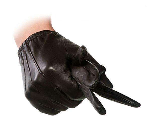 

men one whole piece of leather back three lines unlined leather gloves, Blue;gray