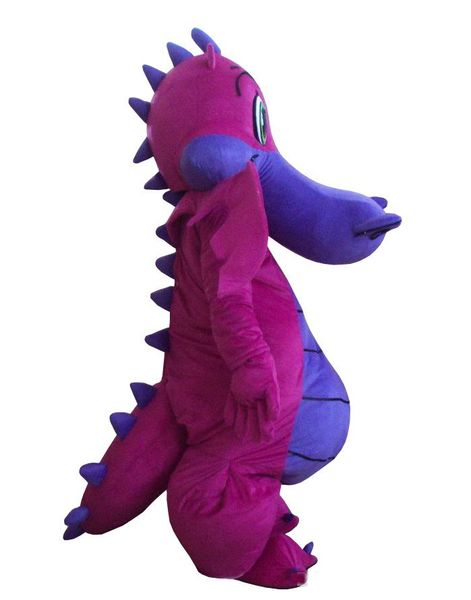 

2018 discount factory sale big purple dragon mascot costume fancy dress size, Red;yellow