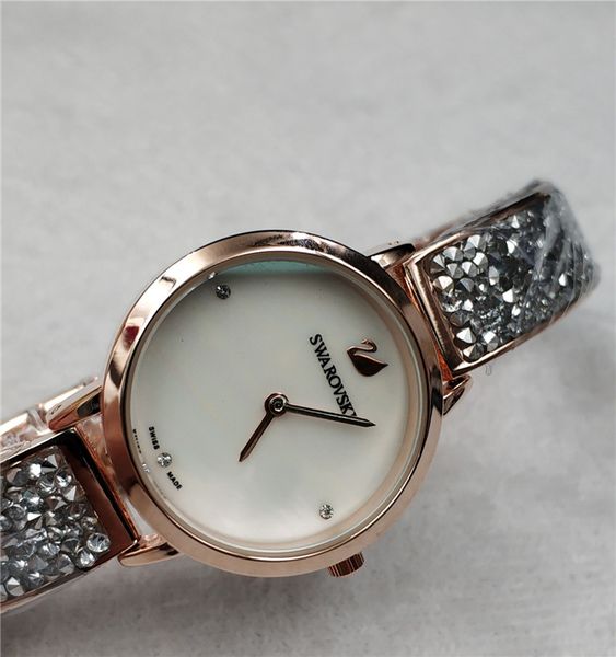 

New luxury women watch diamond quartz lady tainle teel brand watche rhine tone ro e gold wri twatche clock gift relogio feminino