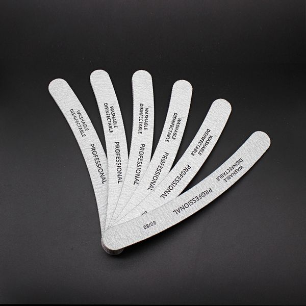 

5pcs/lot professional nail files 80/80 curved buffer art nail manicure pedicure polishing buffer salon glitter sandpaper tools