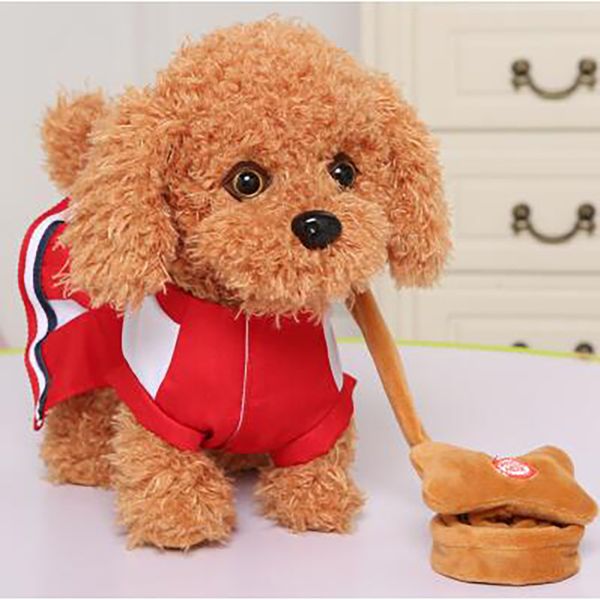 Electric Leash Dog 2018 New Arrive Teddy Plush Toys Music Machinery Remote Control Leash Dog Electronic Toys For Children Pet Door Electronic