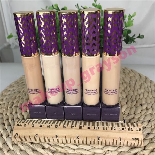 

dhl 5colors medium light fair light-medium light sand shape tape concealer contour 10ml liquid foundation high quality