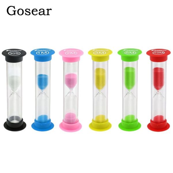 

6pcs cute colorful mini sand clock timer hourglass sandglass set random color 30 sec/1 /2 /3 /5 /10 minutes deskwatch