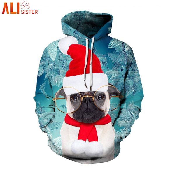 

alisister glasses dog christmas hoodies sweatshirt men women plus size harajuku pullover long sleeve streetwear masculino, Black