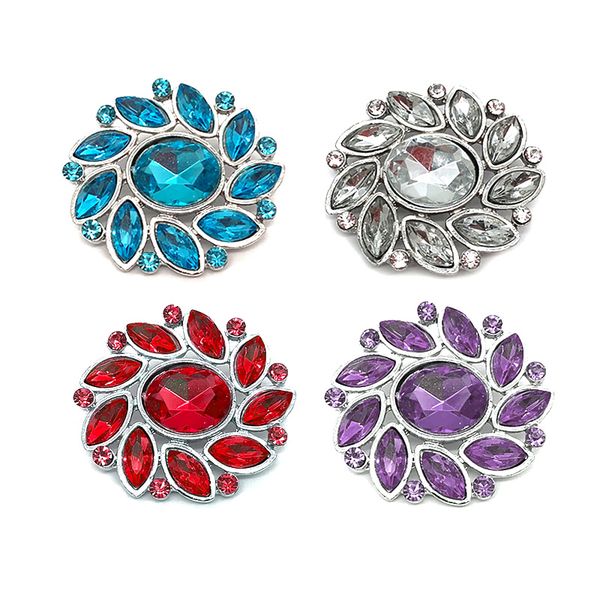 

wholesale w349 3d 18mm 30mm rhinestone metal snap button for bracelet necklace interchangeable jewelry women accessorie findings