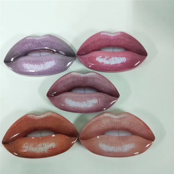 

5 color beauty contour lip et 2 in 1 lip glo kit in box lip tick with iron lip hape box