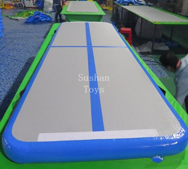 

inflatable gymnastics airtrack tumbling mat air track floor mats with electric air pump for home use/training/cheerleading/beach/park/water