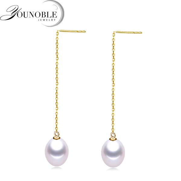 

anti allergic 18k gold tassel earrings pearl jewelry,drop earring gold thread earrings for women, Golden;silver