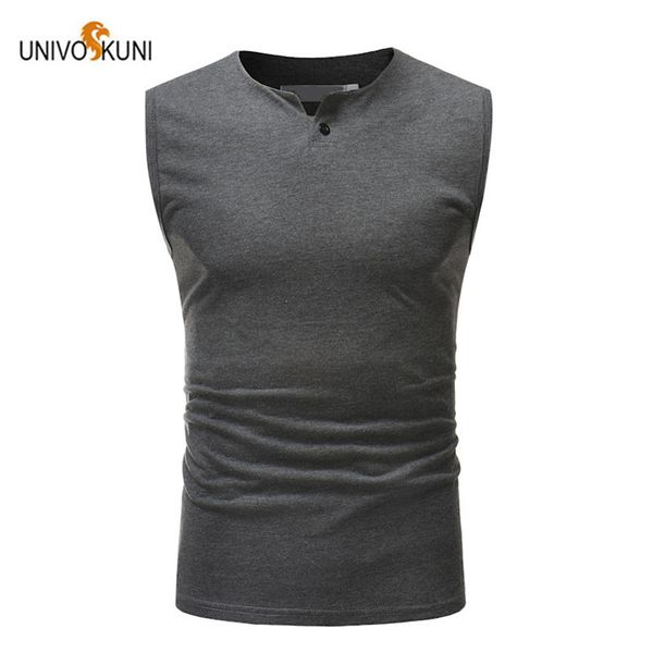 

univos kuni 2018 new summer men' fashion solid color sleeveless vest daily casual sweat-absorbent large size hommes vest h225, White;black