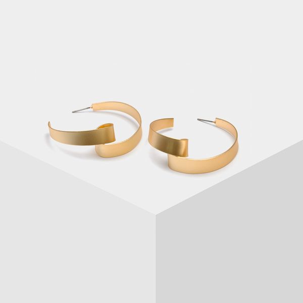 

new fashion gold geometric metal pendant big circle earrings, Golden;silver