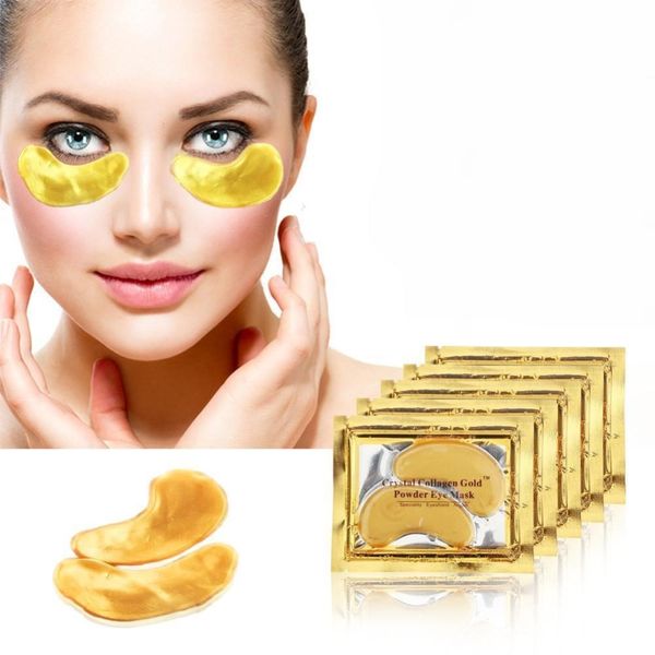 100 Stück = 50 Packungen Goldkristall-Kollagen-Gesichtsmaske Anti-Aging-Augenklappen zum Entfernen von Schwarz