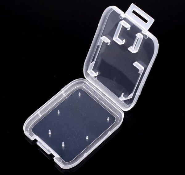 1000 pz/lotto Trasparente Trasparente Standard SD SDHC Memory Card Case Holder Box Storage Carry Storage Box per SD TF Card SN367
