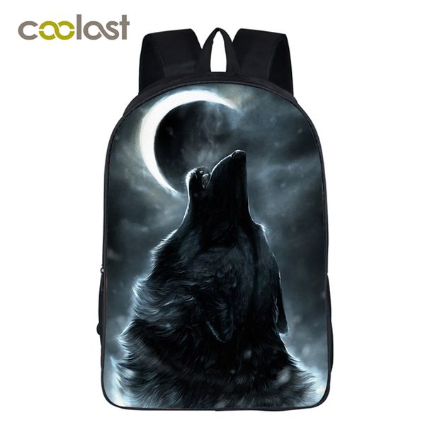

cool ice and fire wolf school backpack for teenagers girls boys bookbag skull men travel bags bolso mujer dragon bagpack