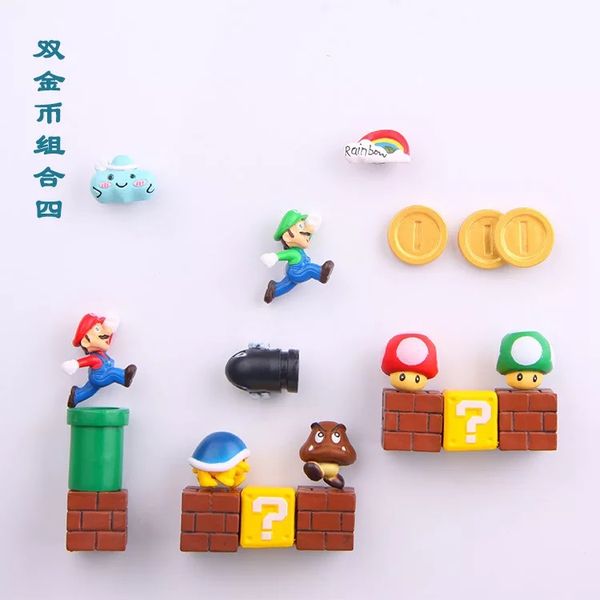

new 3d super mario bros fridge magnets refrigerator message sticker funny girls boys kids children student toys birthday gift