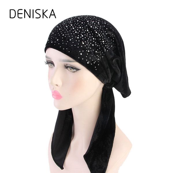 

deniska autumn and winter stars scorpion pirate hat gold velvet headband chemotherapy cap