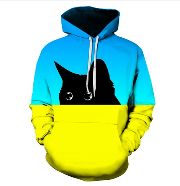 

wholesale--fashion mens/womans 3d print cartoon cute funny hoodies streetwear casual harajuku sweatshirts hip hop hooded pullover gdg011, Black