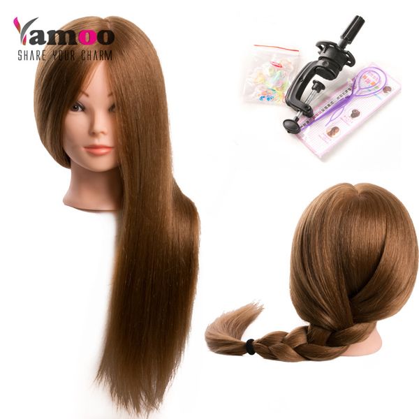 

Training Head For 60% real Human Hair Hairdressing Mannequin Dolls hairstyles professional styling head can be curled hair