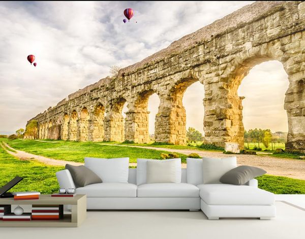 

european architecture city wall landscape tv background wall wallpaper for walls 3 d for living room