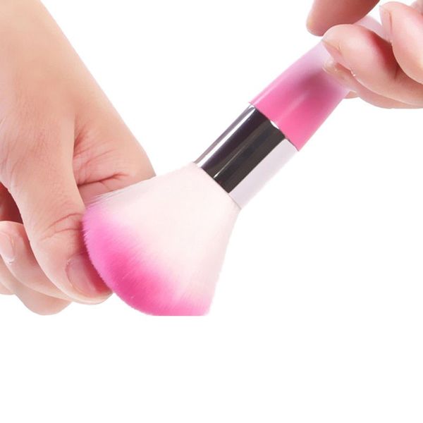 

1pcs nail brush remove dust powder remover for acrylic nail art dust clean brushes for manicure maquiagem pinceaux peinture, Yellow